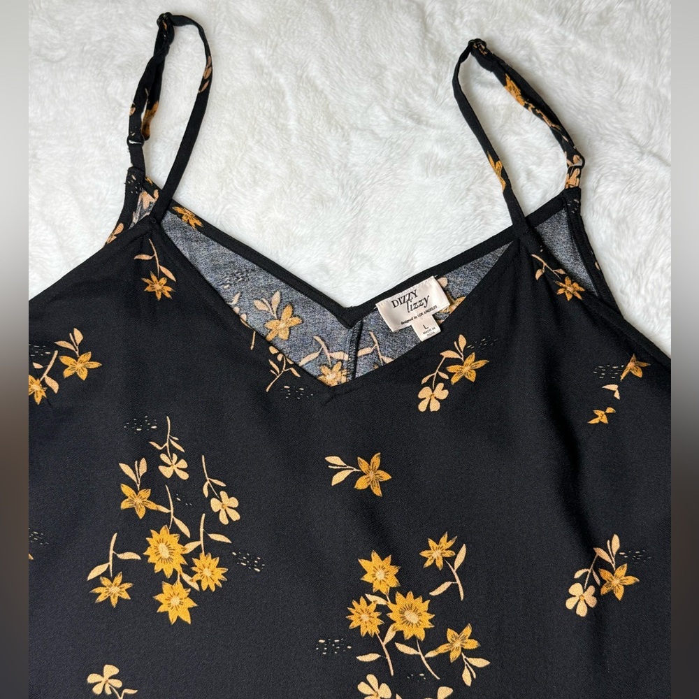 Dizzy Lizzy Tea-Length Double Slit Dress With Adjustable Straps - Picture 7 of 14
